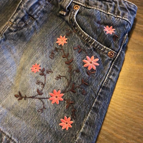 Floral Embroidered Children’s Jean Skort - Picture 3 of 4